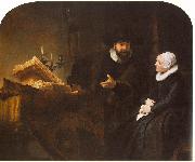 REMBRANDT Harmenszoon van Rijn The Mennonite Minister Cornelis Claesz. Anslo in Conversation with his Wife, Aaltje D china oil painting reproduction